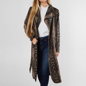 Shinestar Snake Print Trench Jacket - XL